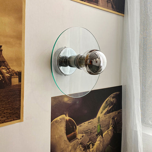 Applique murale vintage avec abat-jour en verre circulaire Silas - vue 6 sur 8