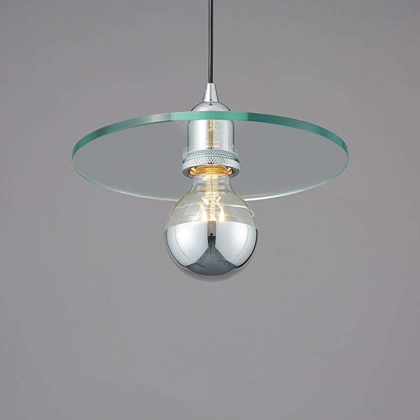 Suspension design avec abat-jour plat en verre Aiden - vue 6 sur 7