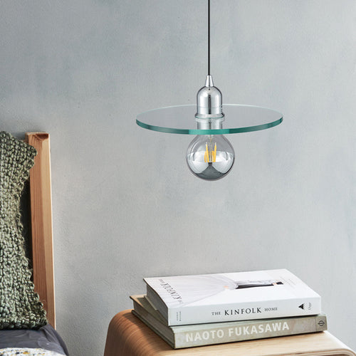 Suspension design avec abat-jour plat en verre Aiden - vue 2 sur 7