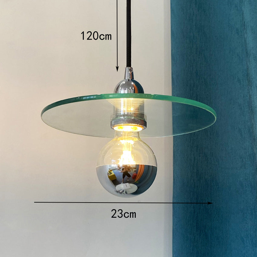Suspension design avec abat-jour plat en verre Aiden - vue 7 sur 7