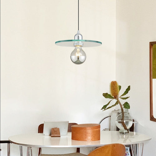 Suspension design avec abat-jour plat en verre Aiden - vue 3 sur 7