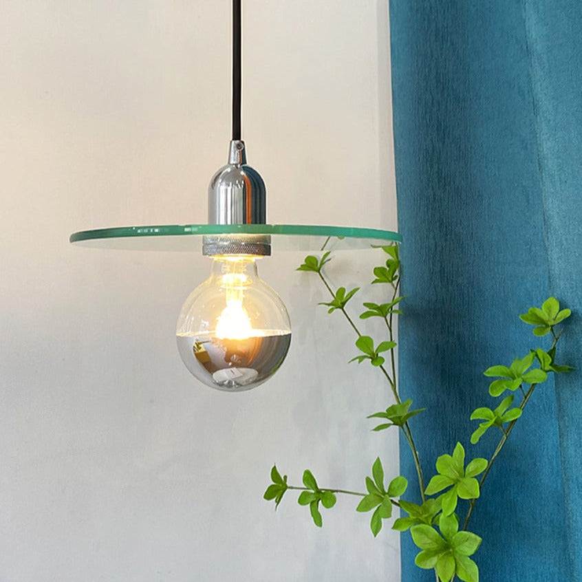 Suspension design avec abat-jour plat en verre Aiden - vue 5 sur 7