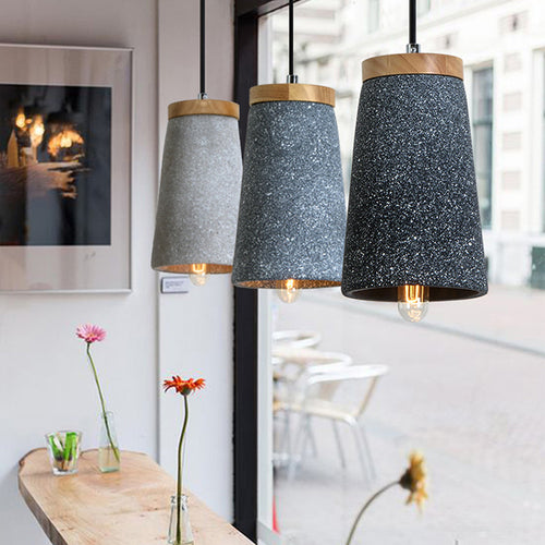 Suspension design LED avec abat-jour en ciment Marta - vue 4 sur 9