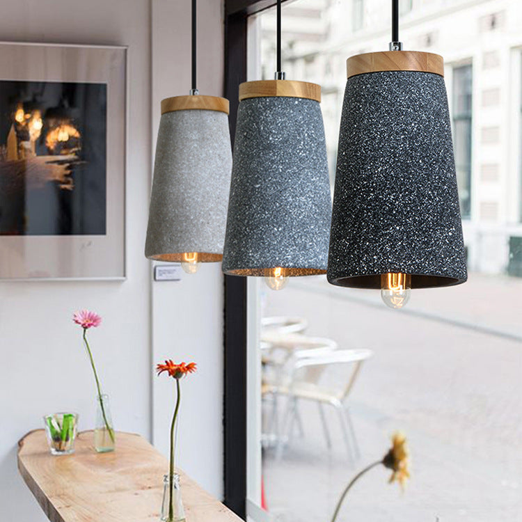 Suspension design LED avec abat-jour en ciment Marta - vue 4 sur 9