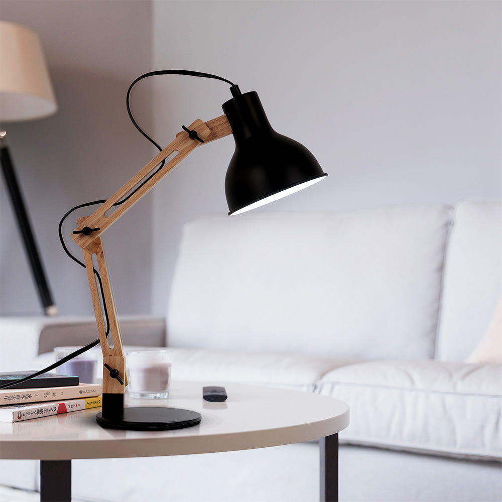 Lampe de bureau moderne en bois articulée Vaz - vue 2 sur 8