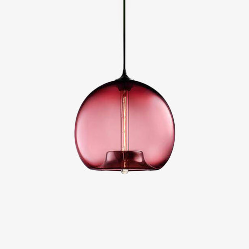 Suspension design à LED avec boule en verre de couleur - vue 8 sur 10