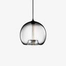 Suspension design à LED avec boule en verre de couleur