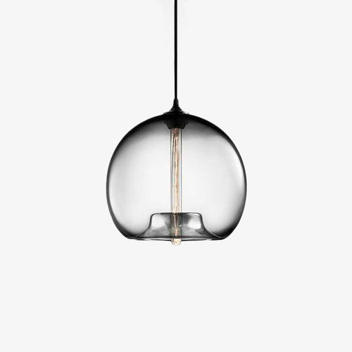 Suspension design à LED avec boule en verre de couleur - vue 10 sur 10