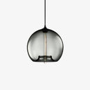 Suspension design à LED avec boule en verre de couleur