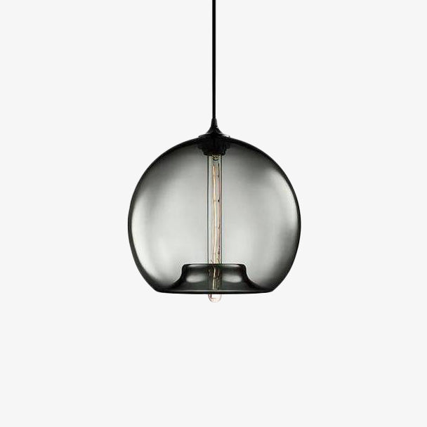 Suspension design à LED avec boule en verre de couleur - vue 10 sur 10