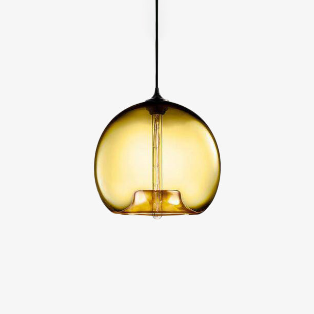 Suspension design à LED avec boule en verre de couleur - vue 6 sur 10