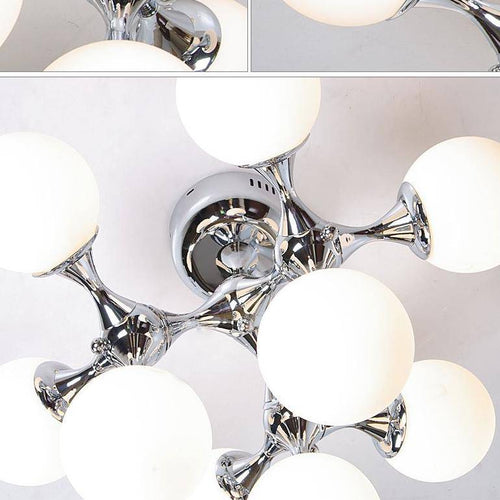 Plafonnier chromé à LED style molécule moderne - vue 4 sur 5