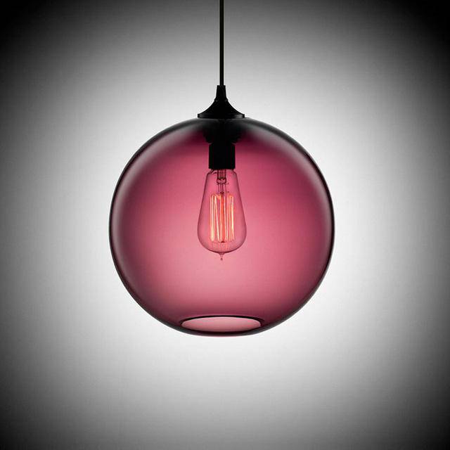 Suspension design en boule de verre (plusieurs couleurs) - vue 6 sur 9