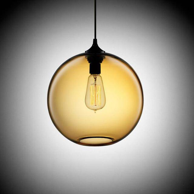 Suspension design en boule de verre (plusieurs couleurs) - vue 5 sur 9