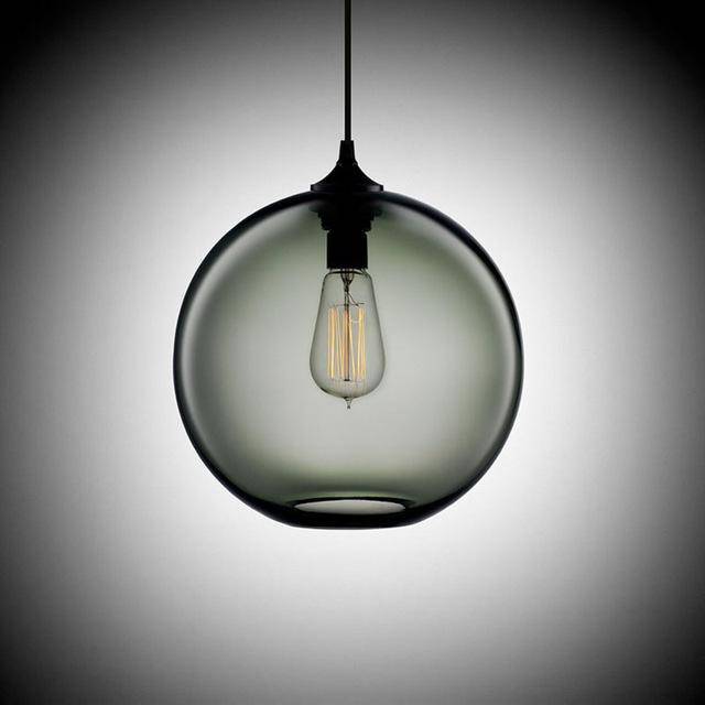 Suspension design en boule de verre (plusieurs couleurs) - vue 8 sur 9