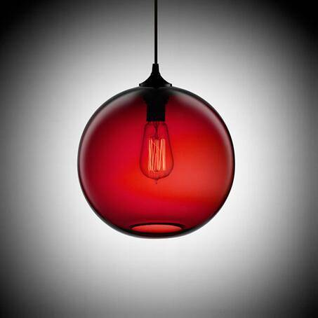 Suspension design en boule de verre (plusieurs couleurs) - vue 5 sur 9