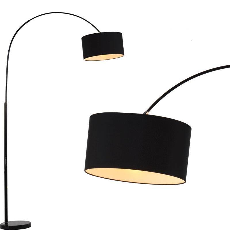 Lampadaire moderne abat-jour arrondi en tissu Steel - vue 4 sur 5