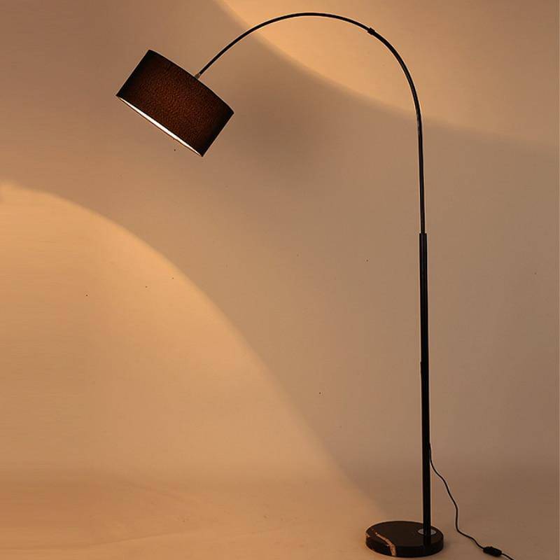 Lampadaire moderne abat-jour arrondi en tissu Steel - vue 3 sur 5