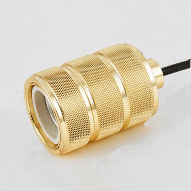 Suspension design LED cylindre doré en métal - vue 5 sur 11