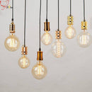 Suspension design LED cylindre doré en métal