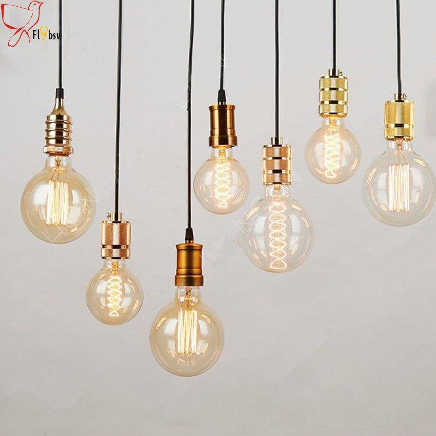 Suspension design LED cylindre doré en métal - vue 4 sur 11