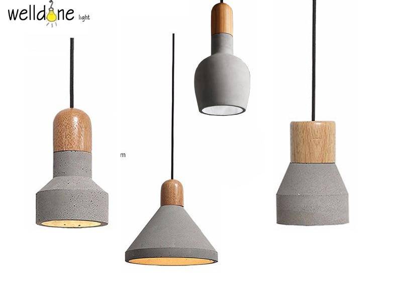 Suspension scandinave en bois et ciment Loft - vue 4 sur 5