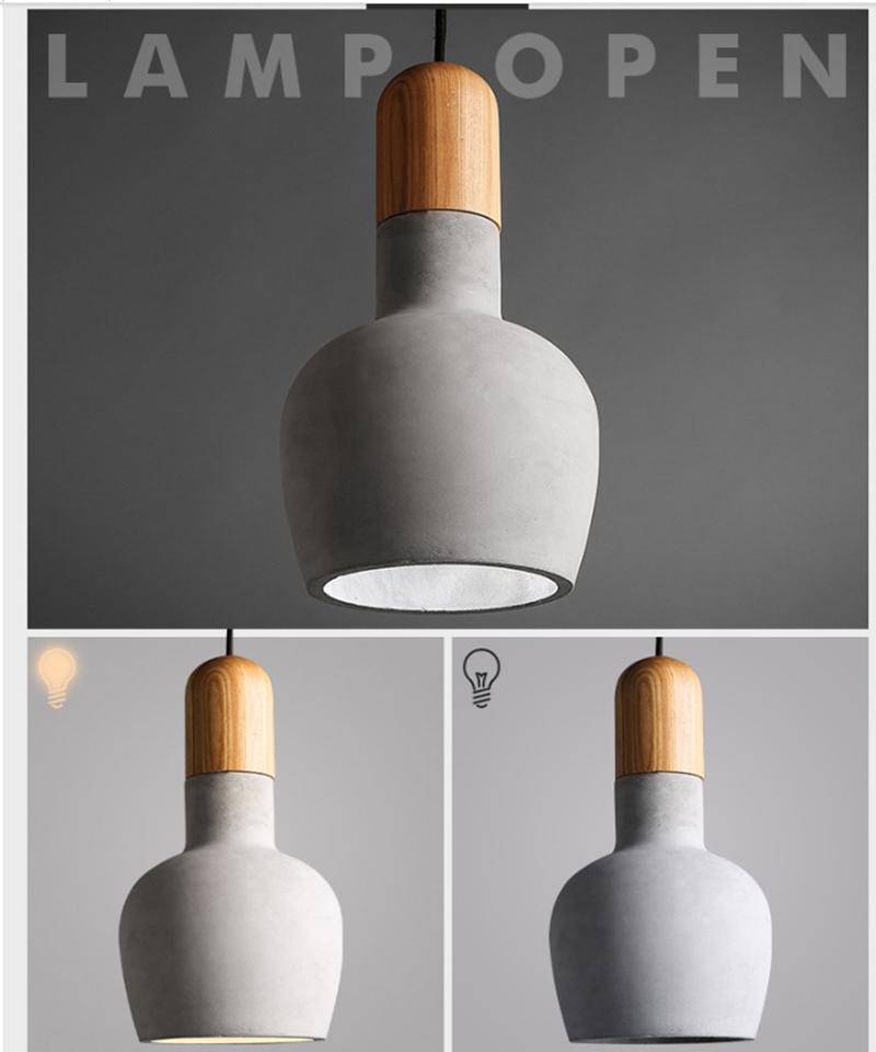Suspension scandinave en bois et ciment Loft - vue 5 sur 5