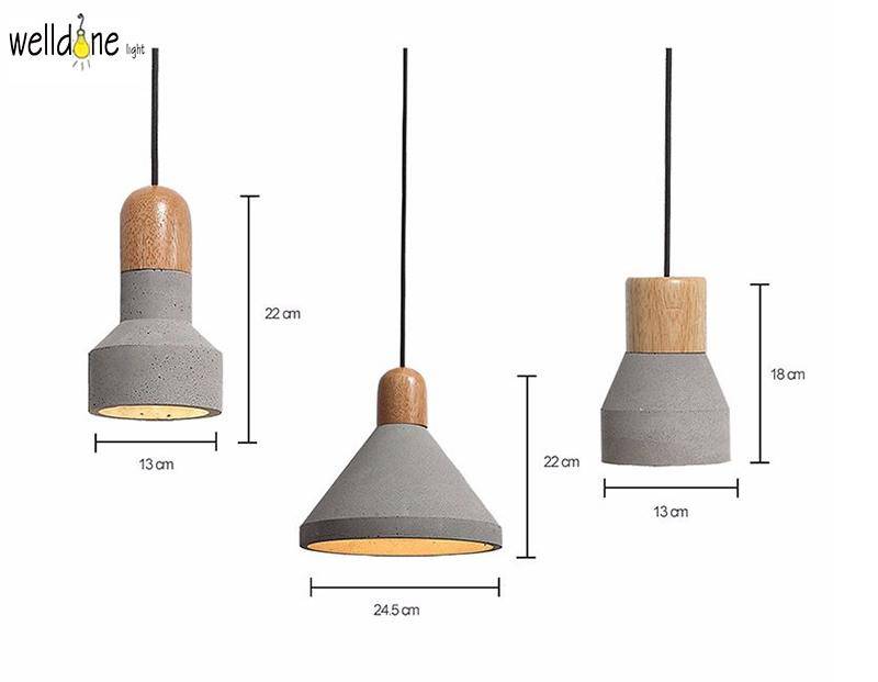 Suspension scandinave en bois et ciment Loft - vue 3 sur 5