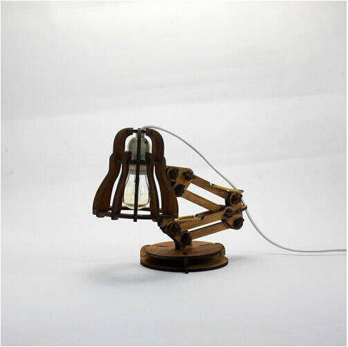 Lampe de bureau en bois style Pixar rustique - vue 2 sur 5