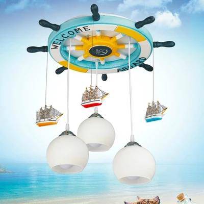 Plafonnier enfant bateau et barre à roue - vue 3 sur 3