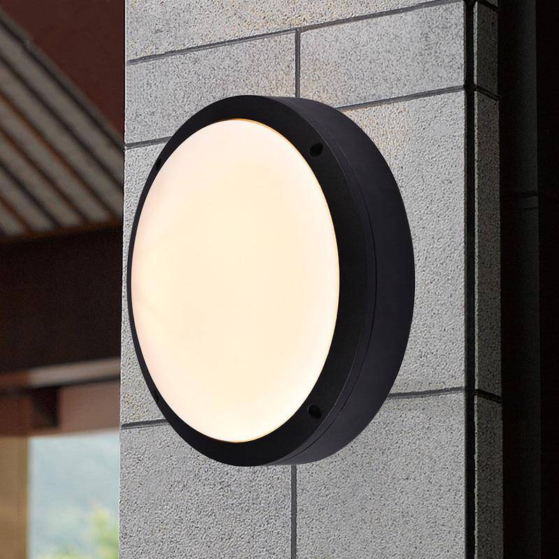 Plafonnier extérieur LED rond noir Flat (plusieurs tailles) - vue 2 sur 5