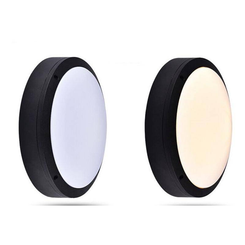 Plafonnier extérieur LED rond noir Flat (plusieurs tailles) - vue 3 sur 5