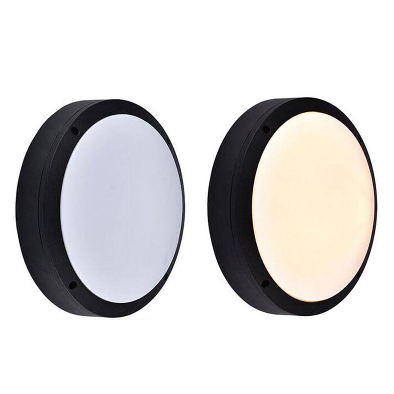 Plafonnier extérieur LED rond noir Flat (plusieurs tailles) - vue 4 sur 5