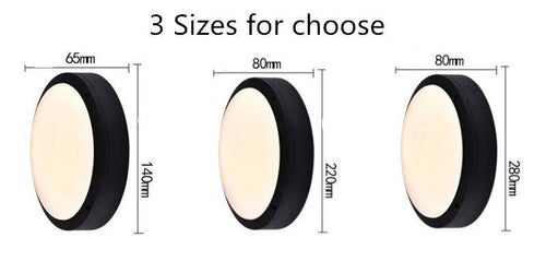 Plafonnier extérieur LED rond noir Flat (plusieurs tailles) - vue 6 sur 5