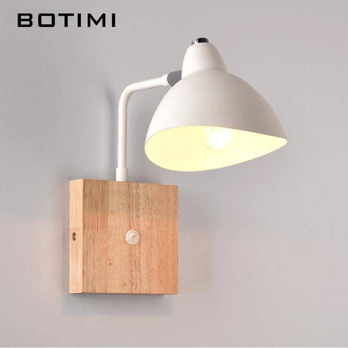 Applique en bois avec lampe en métal blanc Botimi - vue 2 sur 3