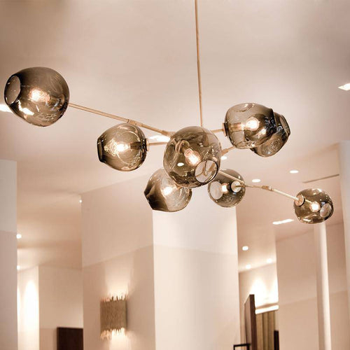 Lustre design avec plusieurs bras et abat-jour Vintage - vue 2 sur 3