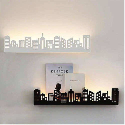 Applique murale LED scandinave en forme de ville (noir ou blanc) - vue 2 sur 3