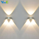 Applique chromé demi-cercle avec LED haut et bas (2 pièces)
