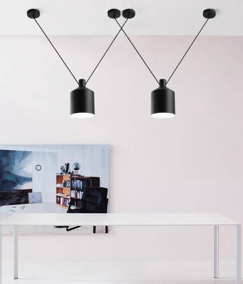 Suspension design moderne noir style loft - vue 7 sur 9