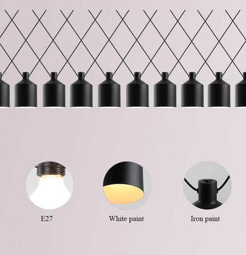 Suspension design moderne noir style loft - vue 6 sur 9