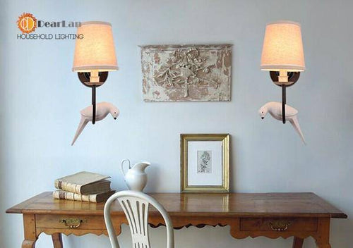 Applique murale LED avec abat-jour et oiseau perché - vue 5 sur 6