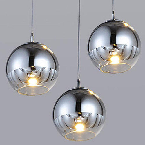 Suspension sphérique chromé et en verre - vue 3 sur 2
