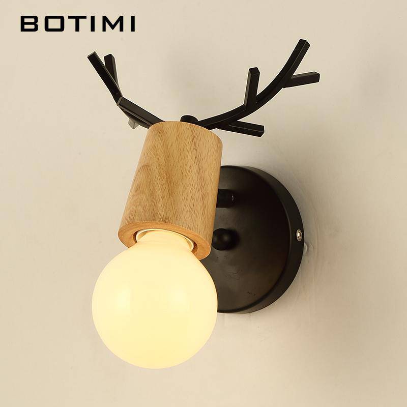 Applique murale en bois en forme de cerf (noir ou blanc) - vue 3 sur 4