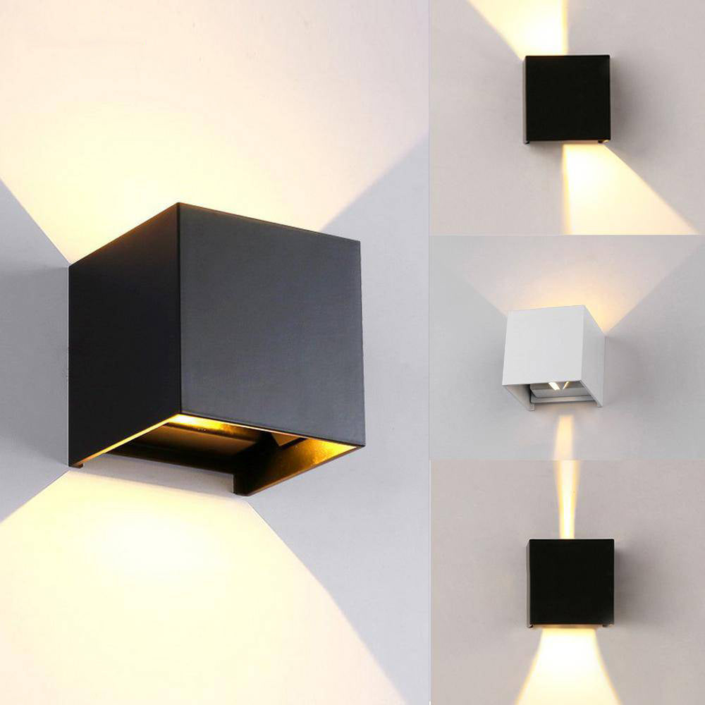 Applique murale LED design en cube (noir, blanc ou gris) - vue 4 sur 6