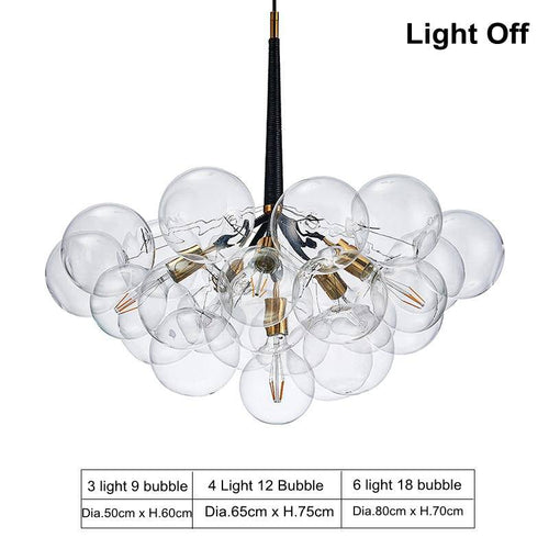 Lustre design avec bulles en verre Modern - vue 5 sur 11