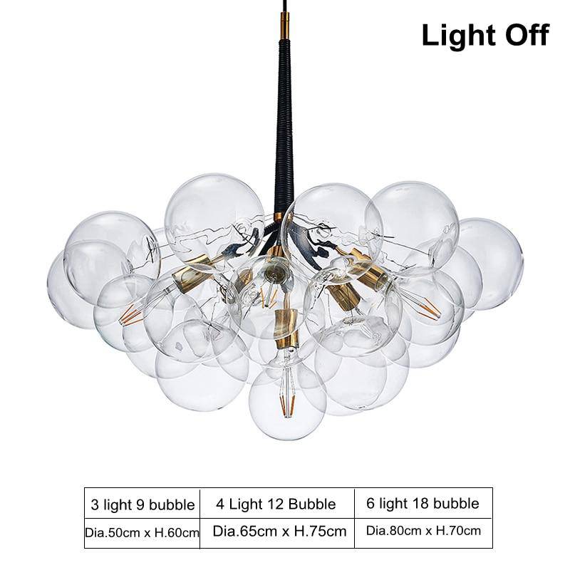 Lustre design avec bulles en verre Modern - vue 5 sur 11