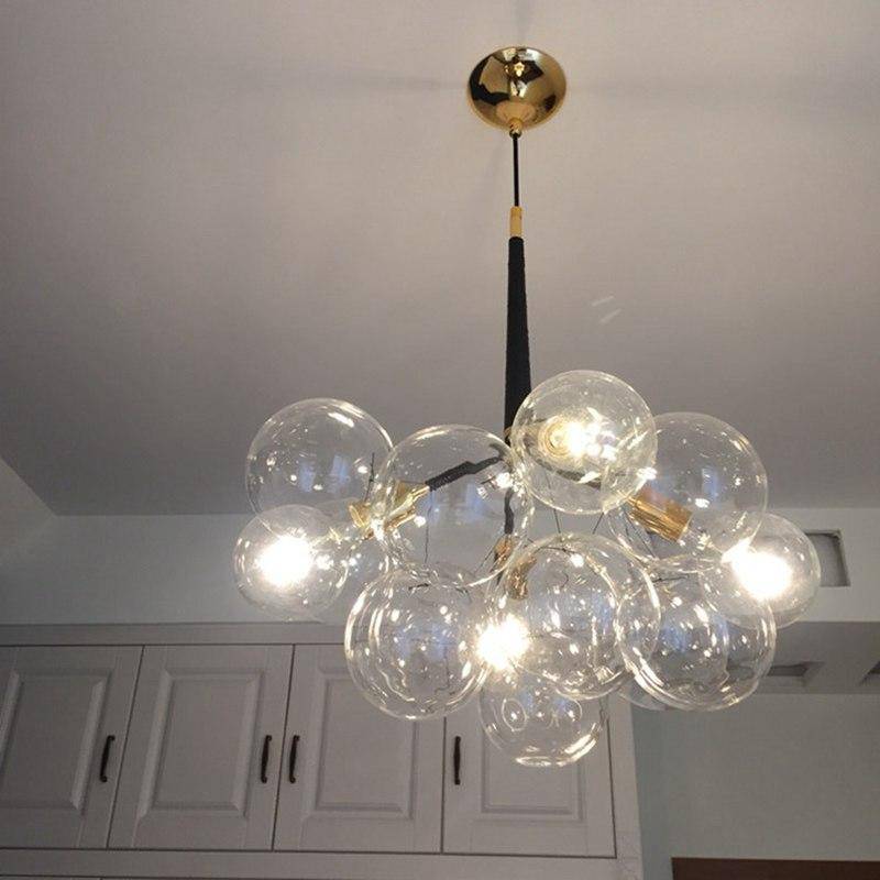 Lustre design avec bulles en verre Modern - vue 6 sur 11