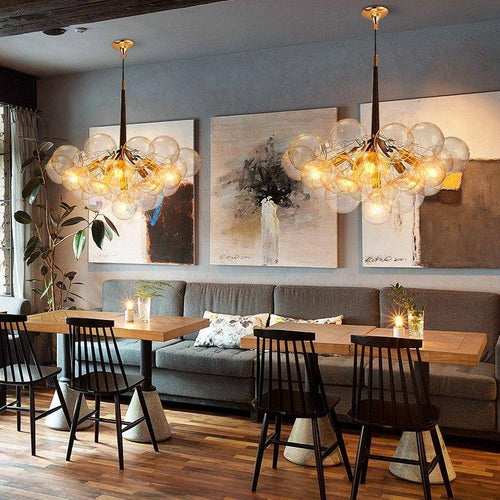 Lustre design avec bulles en verre Modern - vue 10 sur 11