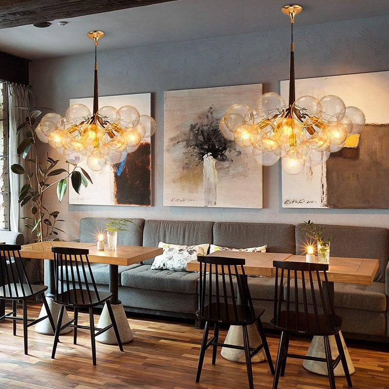 Lustre design avec bulles en verre Modern - vue 10 sur 11