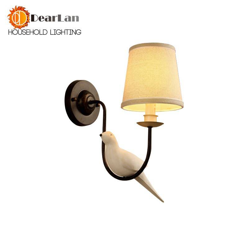 Applique murale LED avec abat-jour et oiseau perché - vue 5 sur 6